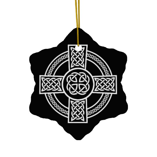 Celtic Cross Ireland Intricate Knotwork Design Ceramic Ornaments