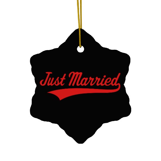 Just Married (Marriage / Wedding) Ceramic Ornaments