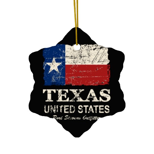 Texas Flag - Vintage Look Ceramic Ornaments