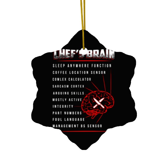 chef, chef funny, chef skull and cleavers, swedish Ceramic Ornaments