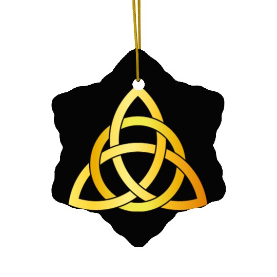 Original Triquetra circle celtic knot gold Ceramic Ornaments