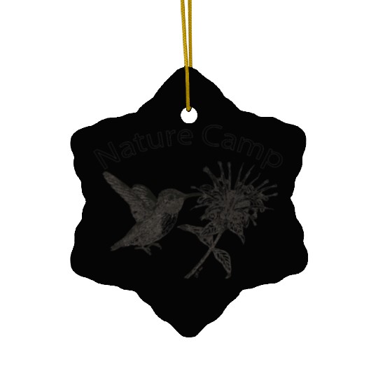 Nature Camp Hummingbird and Bergamot Ceramic Ornaments