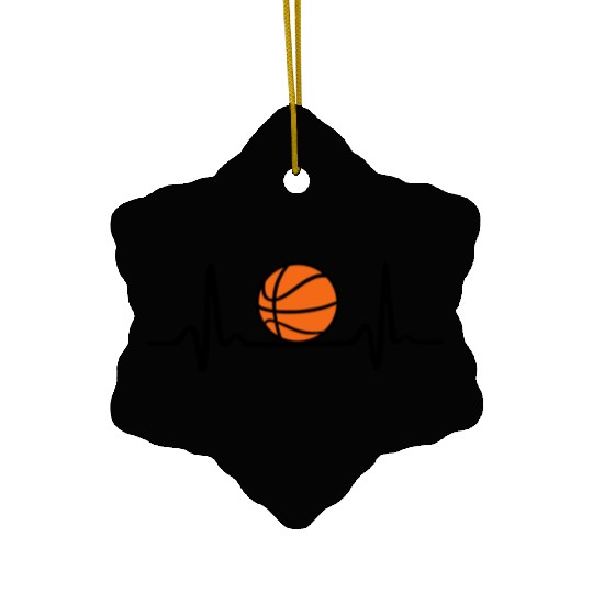 Basketball Heartbeat Ceramic Ornaments