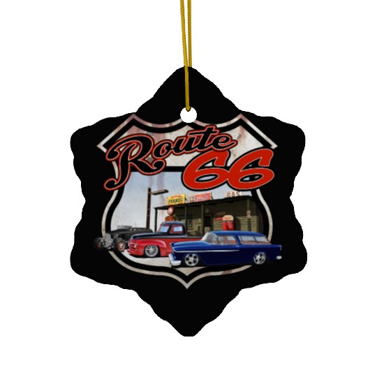 Route 66 Triple Ceramic Ornaments