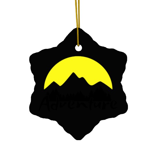 Nature Adventure, Mountains and Forest Ceramic Ornaments