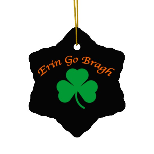 Erin Go Bragh Shamrock Ceramic Ornaments
