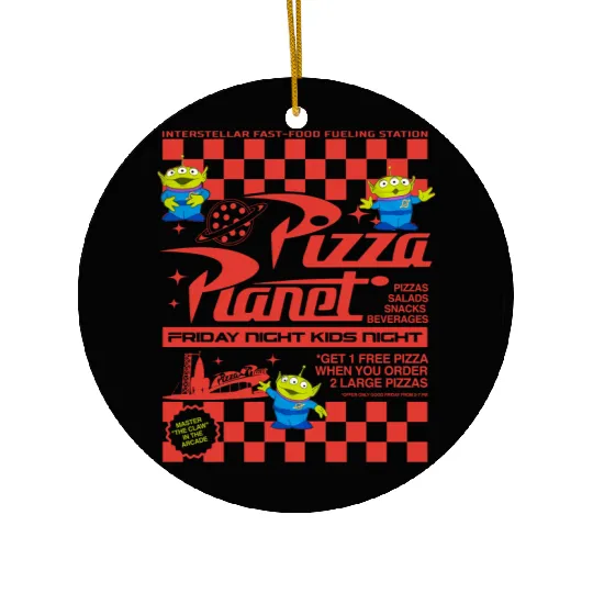 Disney Toy Story Pizza Planet Ceramic Ornaments, Disney Alien Pizza Planet
