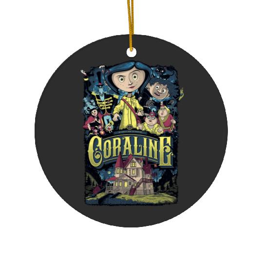 Coraline Ceramic Ornaments, Coraline Doll Ceramic Ornaments, Vintage Disney Halloween Party Ceramic Ornaments