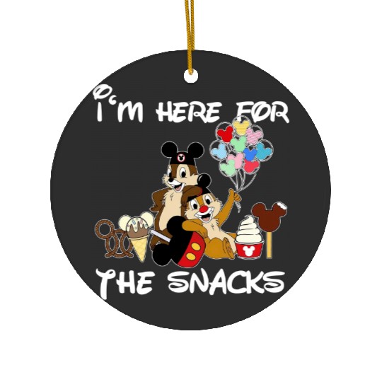 I'M Just Here For The Snacks Ceramic Ornaments, Snacking Around The World Ceramic Ornaments, Chip And Dale Ceramic Ornaments Disney Trip Family Ceramic Ornaments