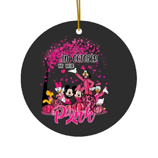 Disney 2023 Breast Cancer Survivor, October Breast Cancer Month Ceramic Ornaments
