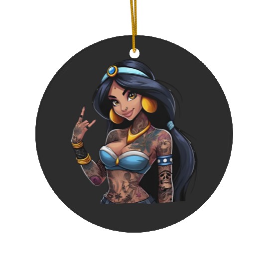 Jasmine Ceramic Ornaments, Disney Princess, Disney Ceramic Ornaments, Rock Punk Tattoo, Disney Princess Tattoo Ceramic Ornaments