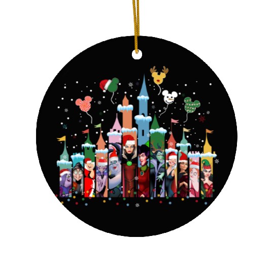 Disney Villains Christmas  Ceramic Ornaments, Disney Castle Christmas Ceramic Ornaments, Disney Villain Ceramic Ornaments, Christmas Party Ceramic Ornaments,Matching Xmas Ceramic Ornaments