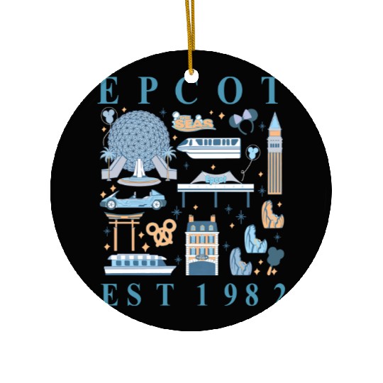 Disney Epcot Since 1982 Ceramic Ornaments, Disney Trip Family Ceramic Ornaments, Disney Aesthetic Ceramic Ornaments, Disneyworld Ceramic Ornaments, Disneyland Ceramic Ornaments,  Ceramic Ornaments