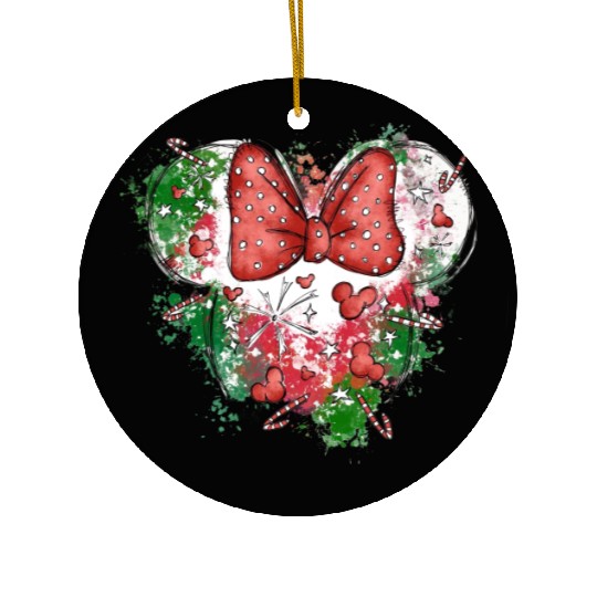 Minnie Mouse Christmas Ceramic Ornaments, Disney Christmas, Minnie Head Christmas Ceramic Ornaments