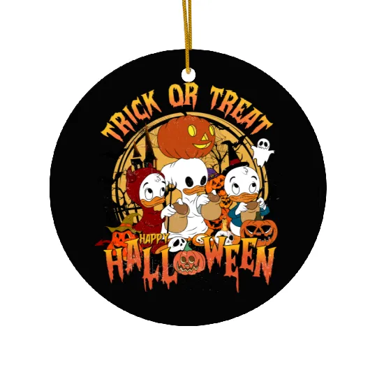 Disney Halloween DuckTales Huey Louie Dewey Trick or Treat Ceramic Ornaments