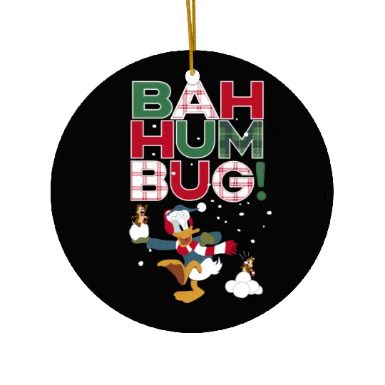 Donald Duck Chip N Dale Bah Humbug Ceramic Ornaments, Funny Disney Christmas Ceramic Ornaments