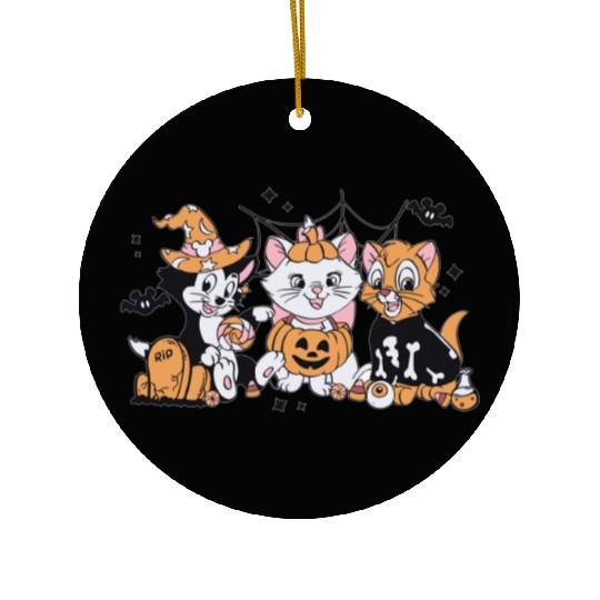 Disney Cat Halloween  Ceramic Ornaments, Aristocats Halloween Ceramic Ornaments, Marie Toulouse Berlioz, Spooky Season Ceramic Ornaments, Halloween Party Ceramic Ornaments
