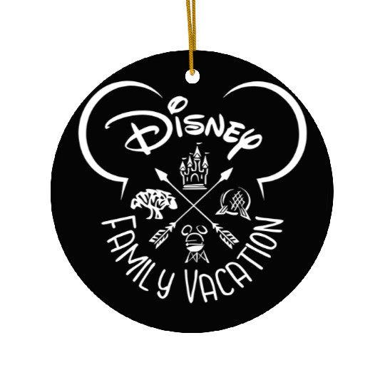 Disney Family Vacation Ceramic Ornaments, Disney Castle Ceramic Ornaments, Disney Trip Ceramic Ornaments