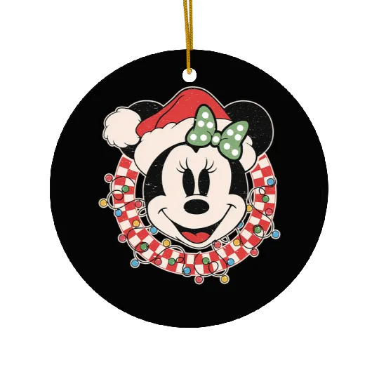 Retro Minnie Christmas Checkered Ceramic Ornaments, Disney Christmas  Ceramic Ornaments, Disney Christmas Lights Ceramic Ornaments, Christmas Party 2024 Ceramic Ornaments