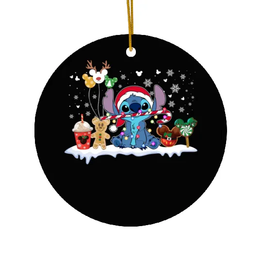 Stitch Christmas Ceramic Ornaments, Disney Christmas Ceramic Ornaments, Stitch Ceramic Ornaments, Disney Matching Ceramic Ornaments