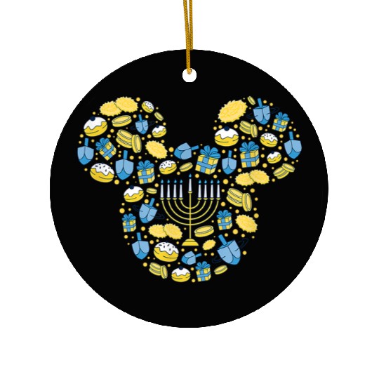 Disney Mickey Mouse Icon Hanukkah Chanukah Dreidel Menorah Ceramic Ornaments