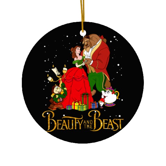 Disney Beauty and The Beast Christmas Lights Gifts Ceramic Ornaments