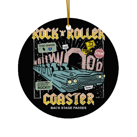 Disney Rock N Roller Coaster  Ceramic Ornaments, Vintage Disney Hollywood Studios Ceramic Ornaments, Disney World Ceramic Ornaments