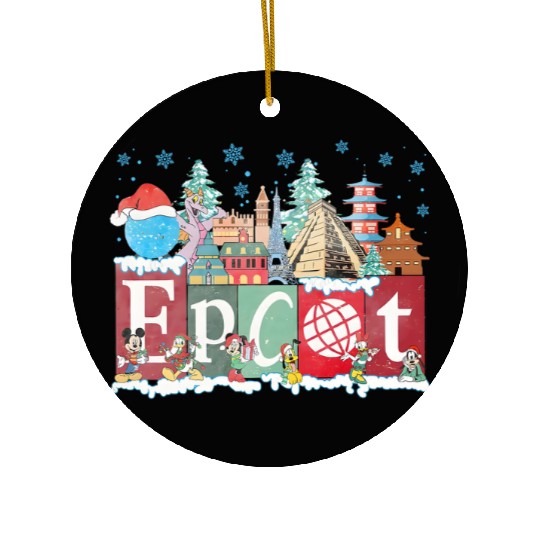 Disney Epcot Christmas Ceramic Ornaments, Joy to the World Christmas 2023 Ceramic Ornaments