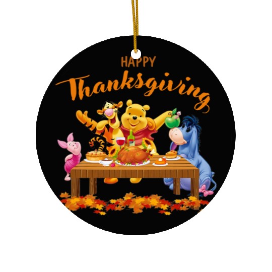 Happy Thanksgiving Ceramic Ornaments, Disney Pooh The Winnie, Eeyore Ceramic Ornaments