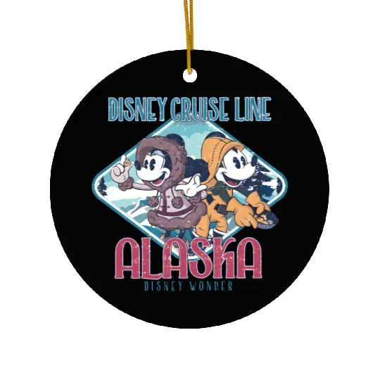 Disney Alaska Cruise Line Ceramic Ornaments, Disney Family Trip Ceramic Ornaments, Disney Alaska Cruise Ceramic Ornaments