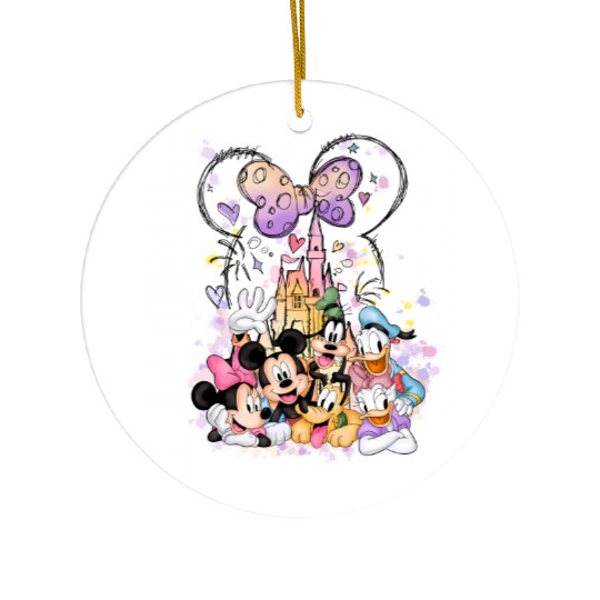Disney Minnie Castle Ceramic Ornaments, Disney Characters Ceramic Ornaments , Minnie Mouse and Friends Ceramic Ornaments,Minnie Birthday Ceramic Ornaments