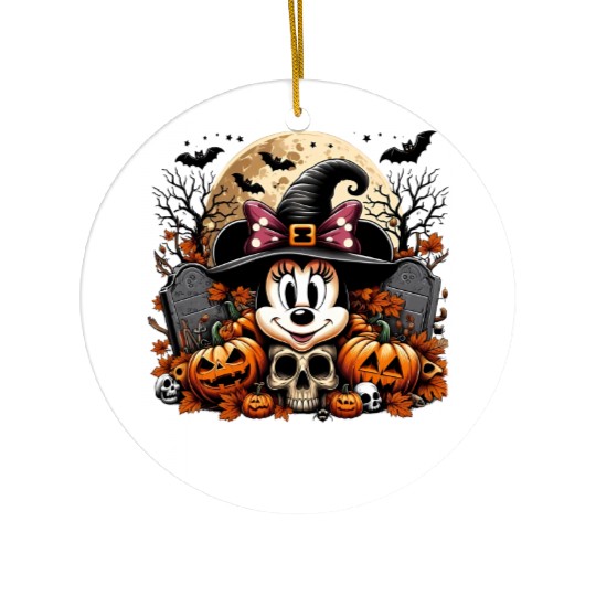 Minnie Mouse Halloween Ceramic Ornaments, Minnie Pumpkin Ceramic Ornaments, Disney Spooky