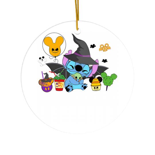 Stitch Scary Ceramic Ornaments, Stitch Killer, Disney Stitch