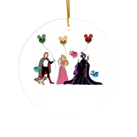 Disney Sleeping Beauty Halloween Balloon Ceramic Ornaments