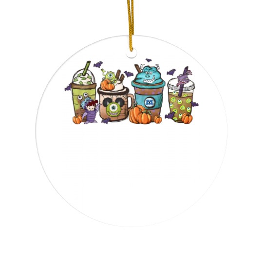 Disney Monsters Inc  Latte Ceramic Ornaments, Monsters Inc Coffee Ceramic Ornaments