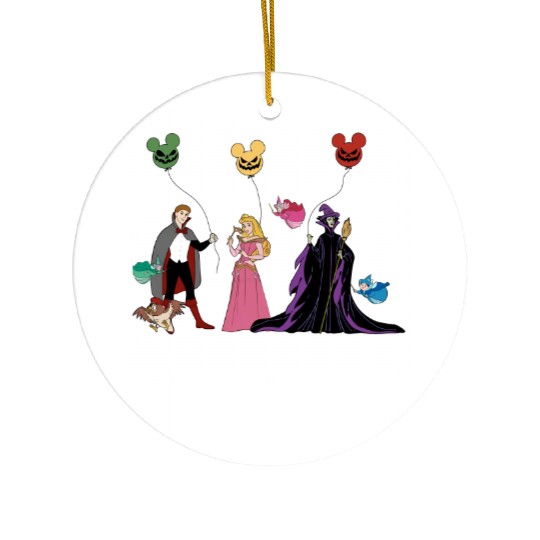 Disney Sleeping Beauty Halloween Balloon Ceramic Ornaments