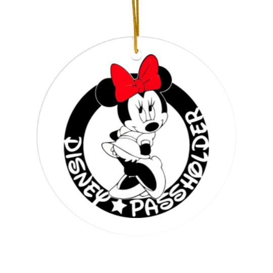 Minnie Mouse Passholder Disney Graphic Ceramic Ornaments, Disneyland Vacation