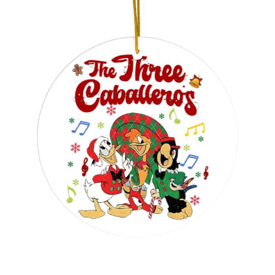 Disney Three Caballeros Christmas Lights Sing Christmas Song Ceramic Ornaments