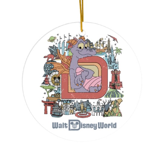 Disney Epcot Figment Ceramic Ornaments, Disney Figment Ceramic Ornaments