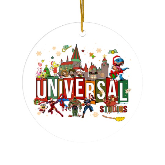 Universal Studios Christmas Ceramic Ornaments, Disneyland Christmas