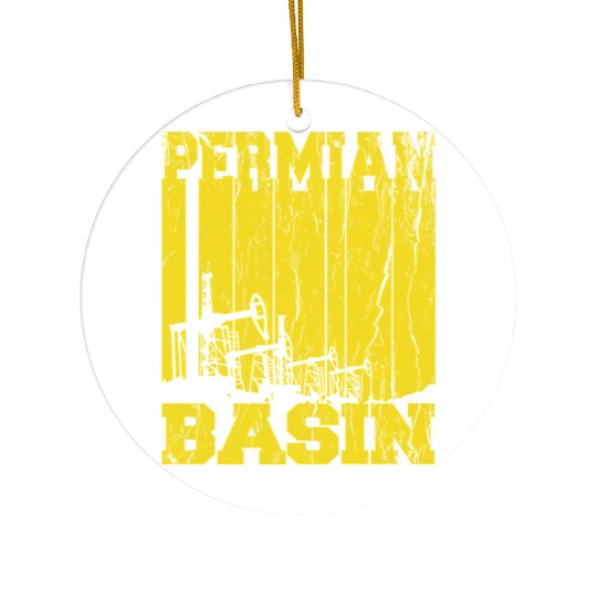 Permian Basin Oilfield Rigger Driller Distressed Ceramic Ornaments