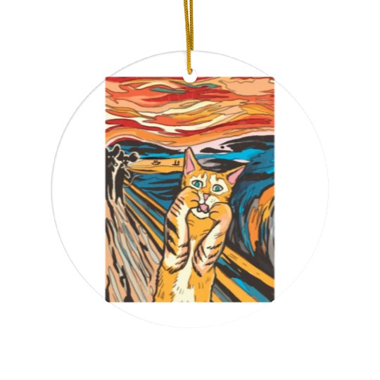 The scream of the cat Ceramic Ornaments