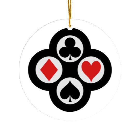 Poker Suits Circle Vector Ceramic Ornaments