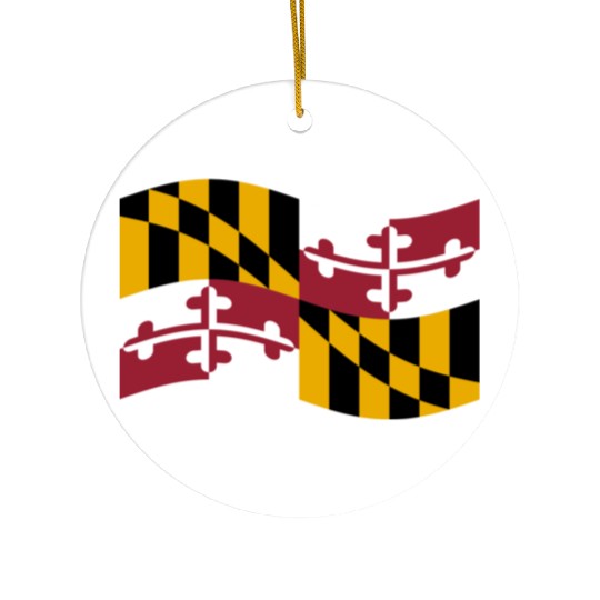 Waving Maryland Flag Ceramic Ornaments