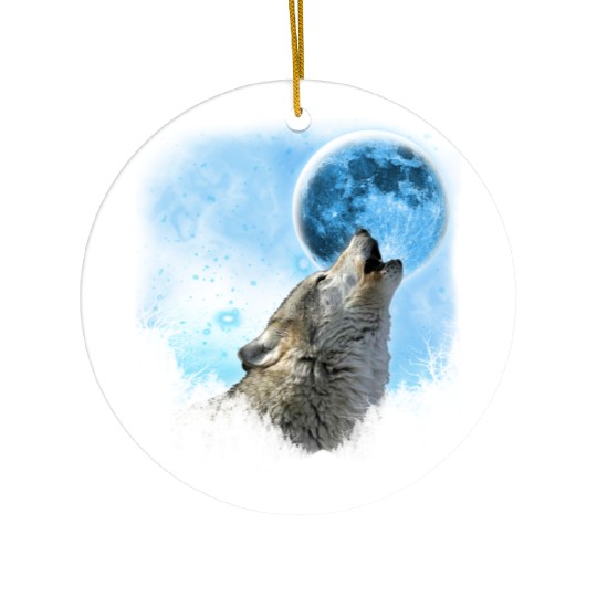 Silver Wolfs Skylight 3px Ceramic Ornaments