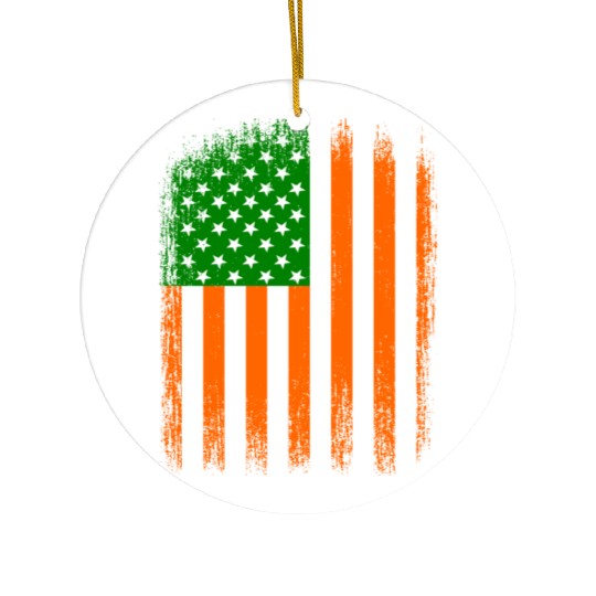 Irish American Flag Ceramic Ornaments