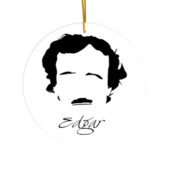 Edgar Allan Poe Silhouette & Hirsute Ceramic Ornaments