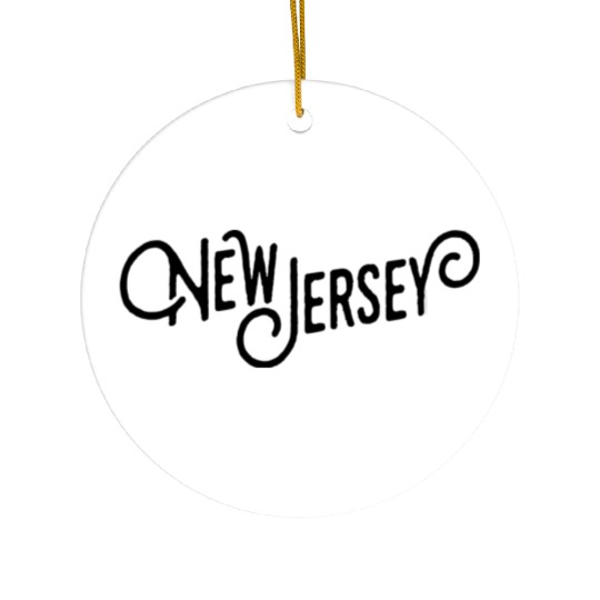 New Jersey Script Ceramic Ornaments