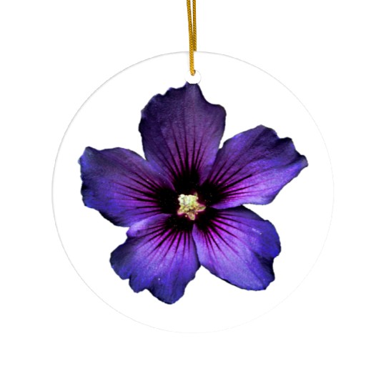 blue hibiscus Ceramic Ornaments