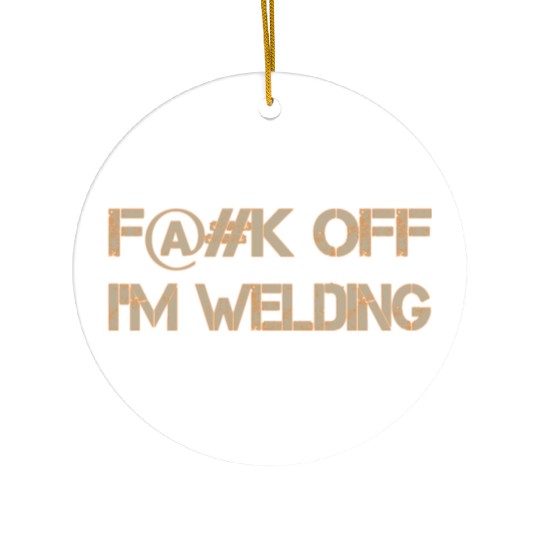 Fuck Off Tan-Orange Ceramic Ornaments